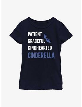 Disney Cinderella Princess List Youth Girls T-Shirt, NAVY, hi-res