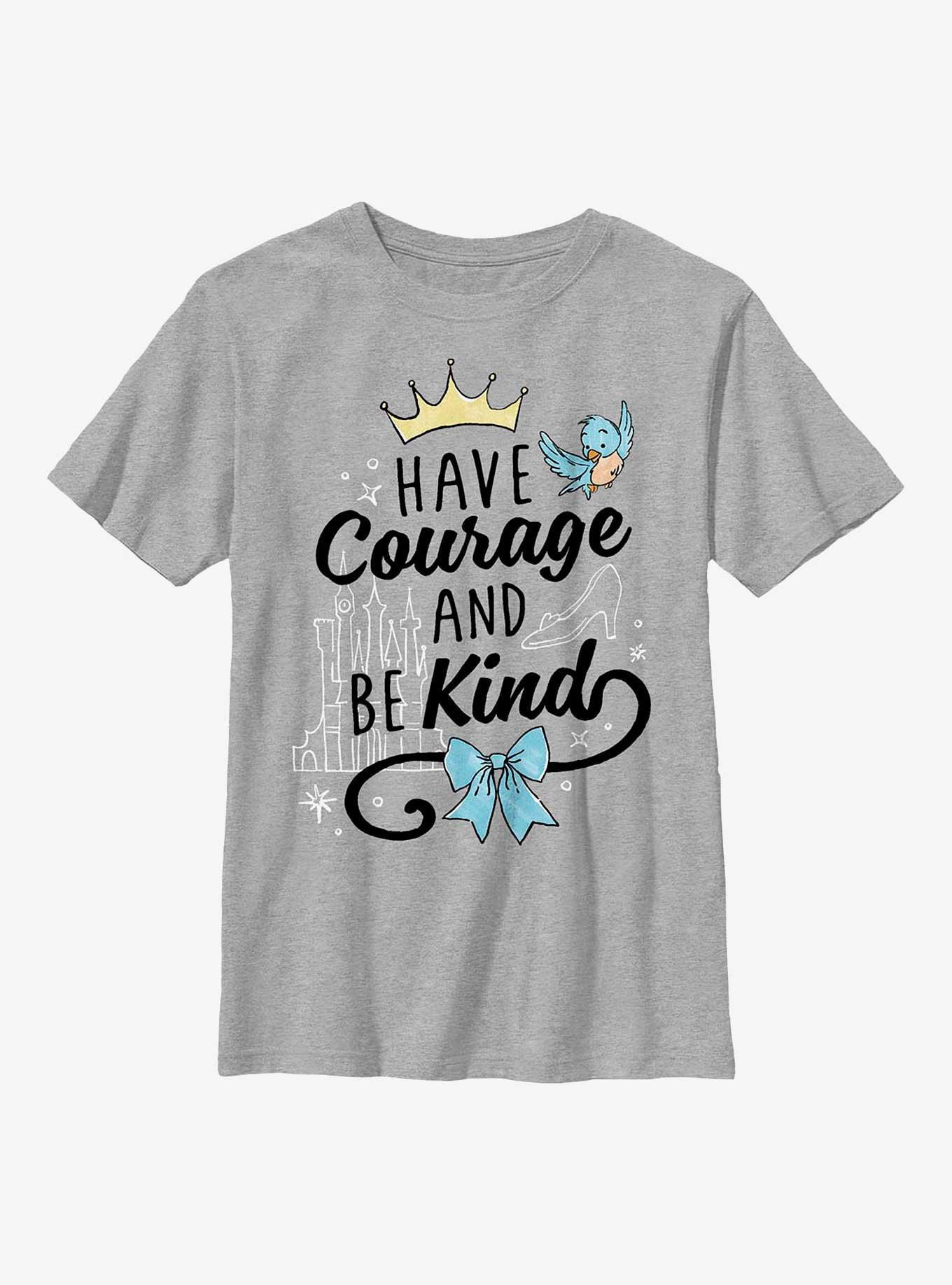 Disney Cinderella Have Courage & Be Kind Youth T-Shirt, ATH HTR, hi-res