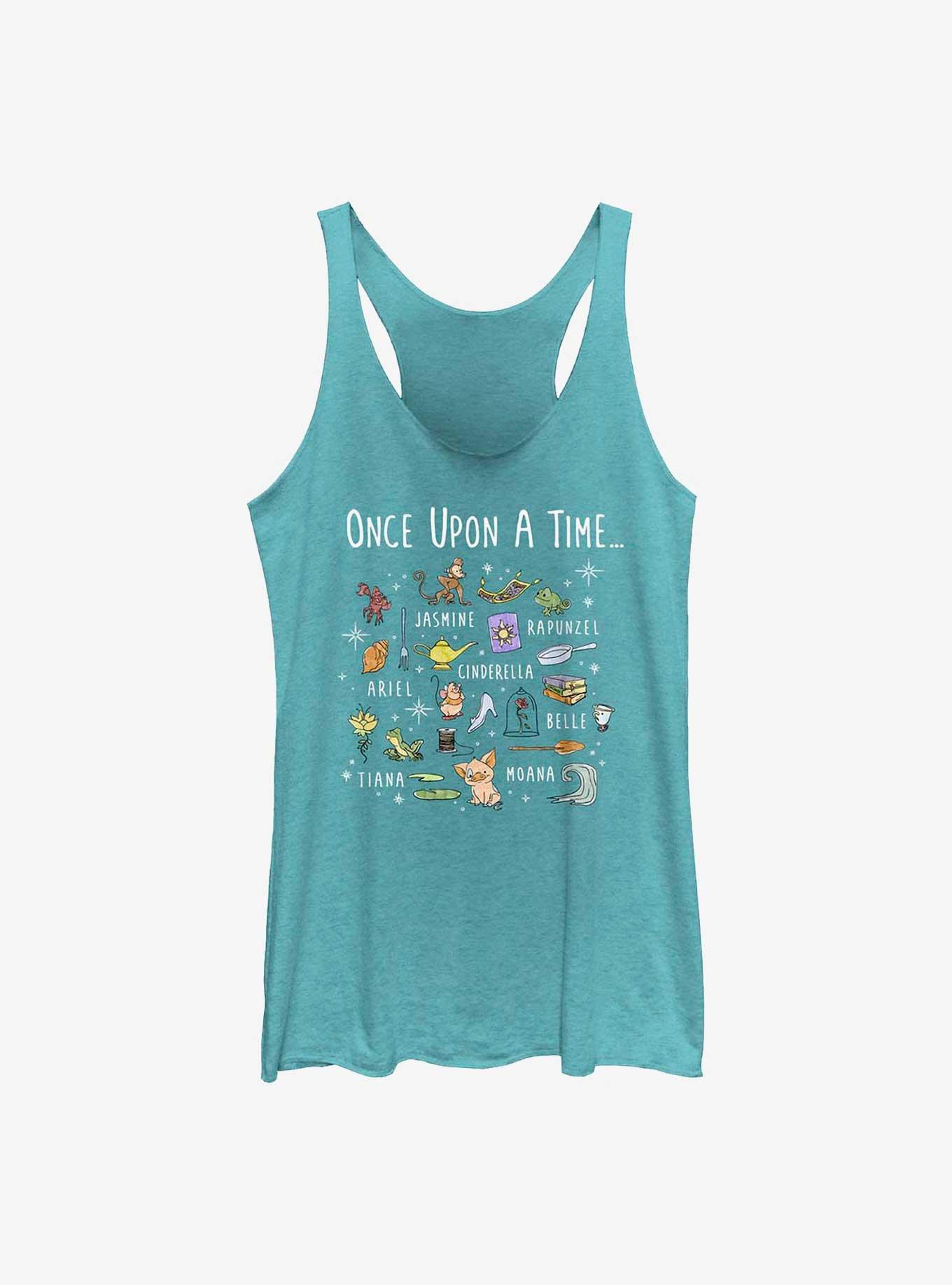 Disney Princesses Hand-Drawn Icons Womens Tank Top, , hi-res