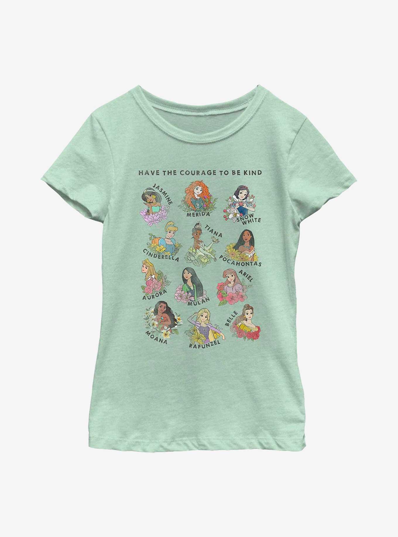Disney Princesses Hand-drawn Princesses Youth Girls T-Shirt, MINT, hi-res