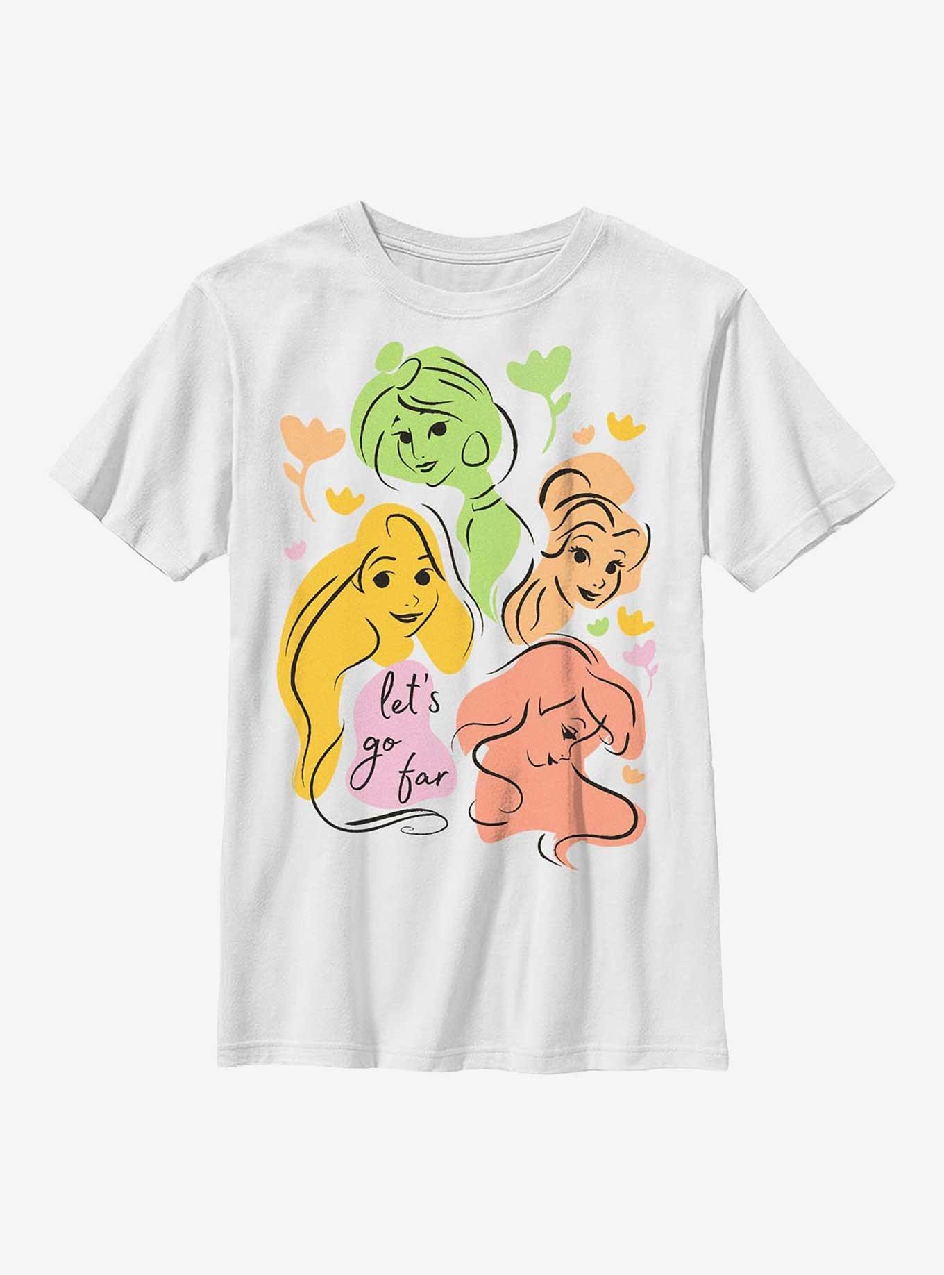 Disney Princesses Abstract Line Art Youth T-Shirt, , hi-res