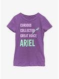 Disney The Little Mermaid Ariel List Youth Girls T-Shirt, PURPLE BERRY, hi-res