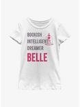 Disney Beauty And The Beast Belle List Youth Girls T-Shirt, WHITE, hi-res