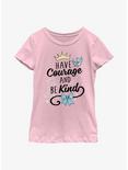 Disney Cinderella Have Courage & Be Kind Youth Girls T-Shirt, PINK, hi-res
