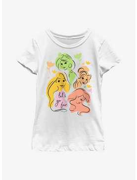 Disney Princesses Abstract Line Art Youth Girls T-Shirt, , hi-res