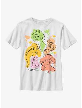 Disney Princesses Abstract Line Art Youth T-Shirt, , hi-res