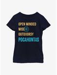 Disney Pocahontas Princess List Youth Girls T-Shirt, NAVY, hi-res