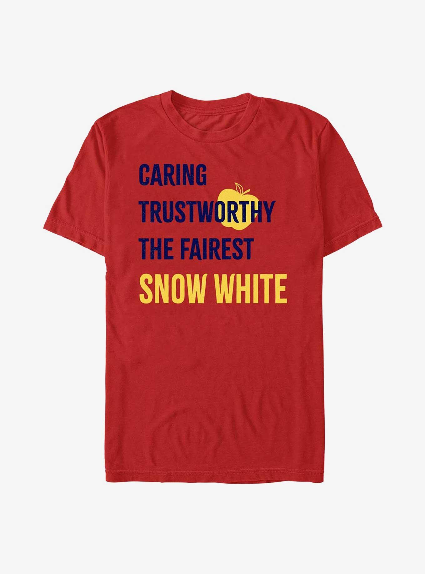Disney Snow White And The Seven Dwarfs Princess List T-Shirt, RED, hi-res