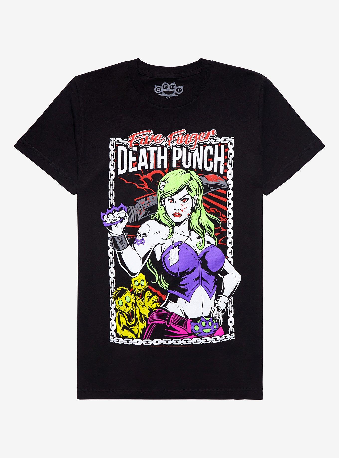 Five Finger Death Punch Zombie Assassin Girls T-Shirt, BLACK, hi-res