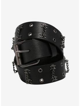 Skull Grommet Chain Belt, , hi-res