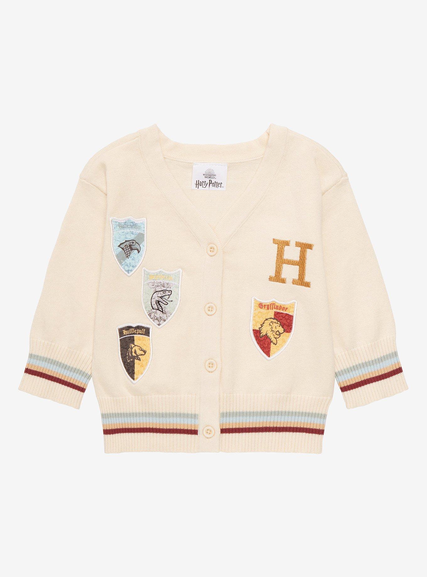 Harry Potter Hogwarts House Crests Toddler Cardigan - BoxLunch Exclusive, CREAM, hi-res