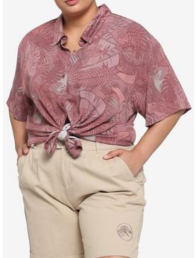 Her Universe Jurassic World Ellie Foliage Girls Resort Woven Button-Up Plus Size, , hi-res