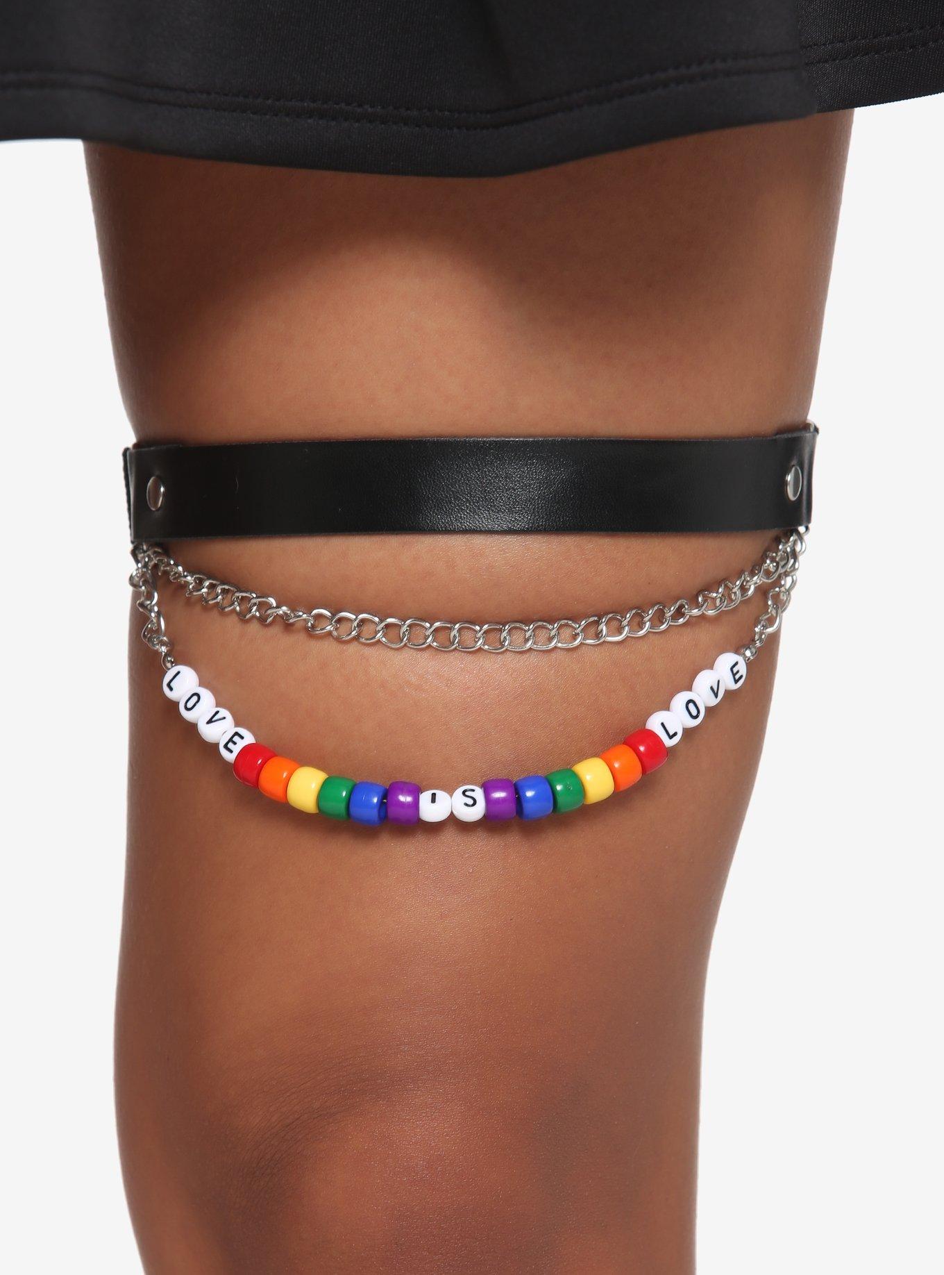 Love Is Love Beaded Chain Garter | Hot Topic
