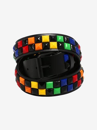 Rainbow Pyramid Stud Belt Hot Topic - Main Image