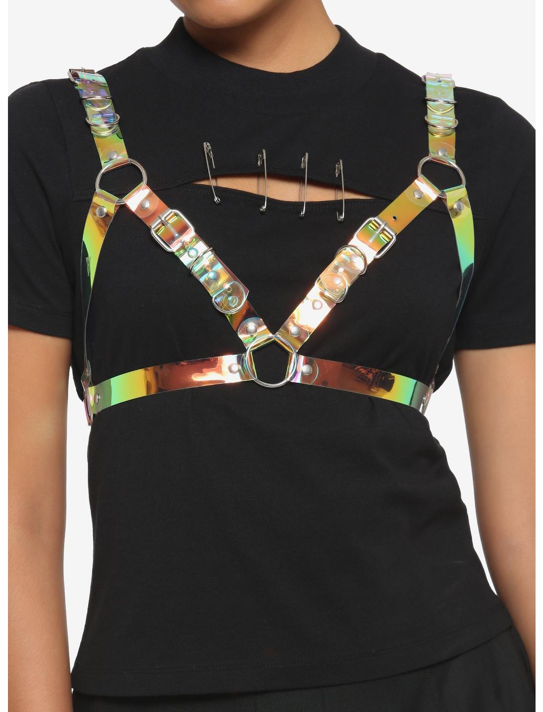 Holographic Strappy Harness, CLEAR, hi-res