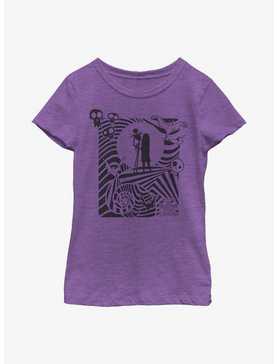 Disney Nightmare Before Christmas Hypnotic Jack And Sally Youth Girls T-Shirt, , hi-res