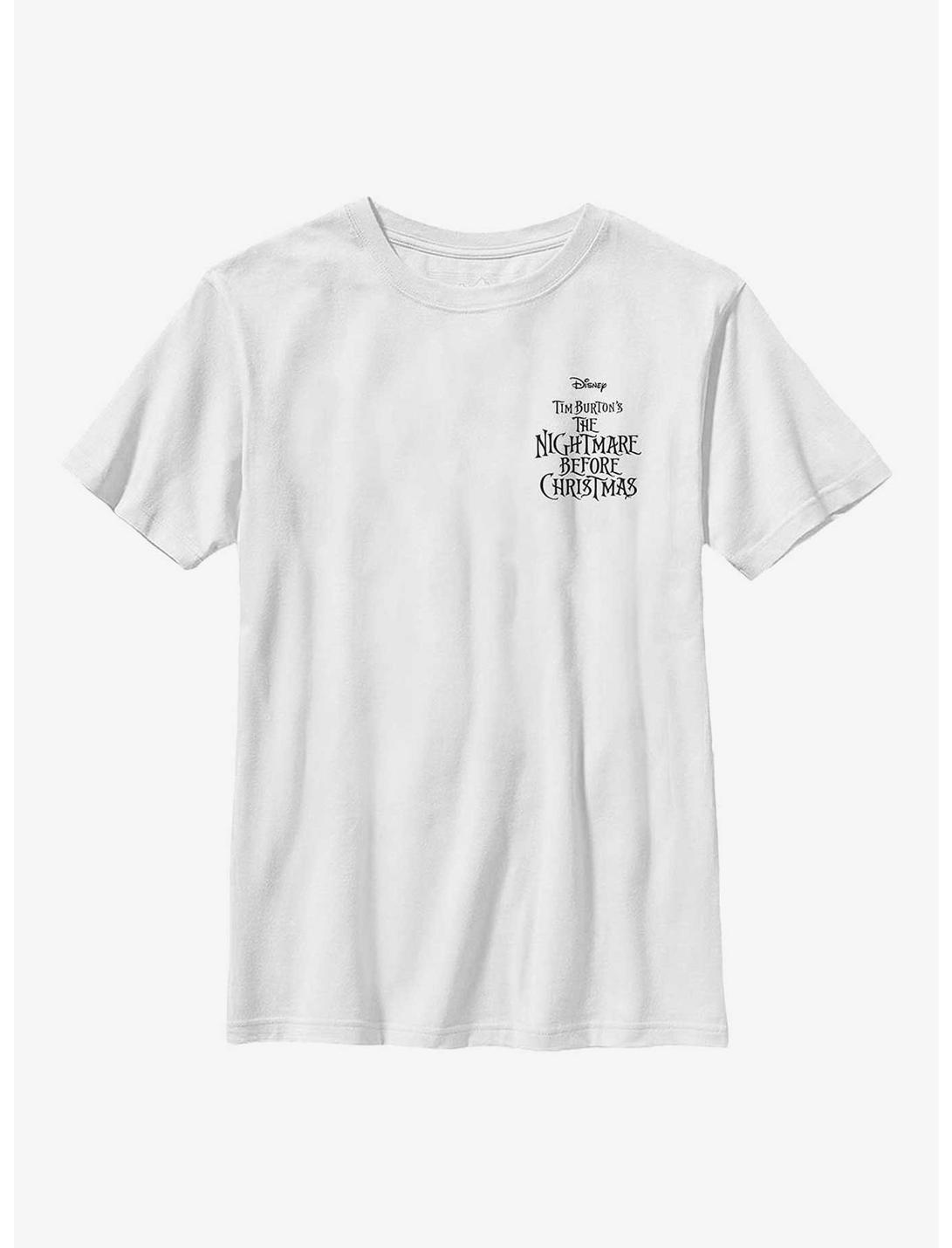 Disney Nightmare Before Christmas Logo Pocket Youth T-Shirt, WHITE, hi-res