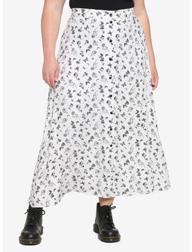 Ivory Mushroom Floral Maxi Skirt Plus Size, , hi-res