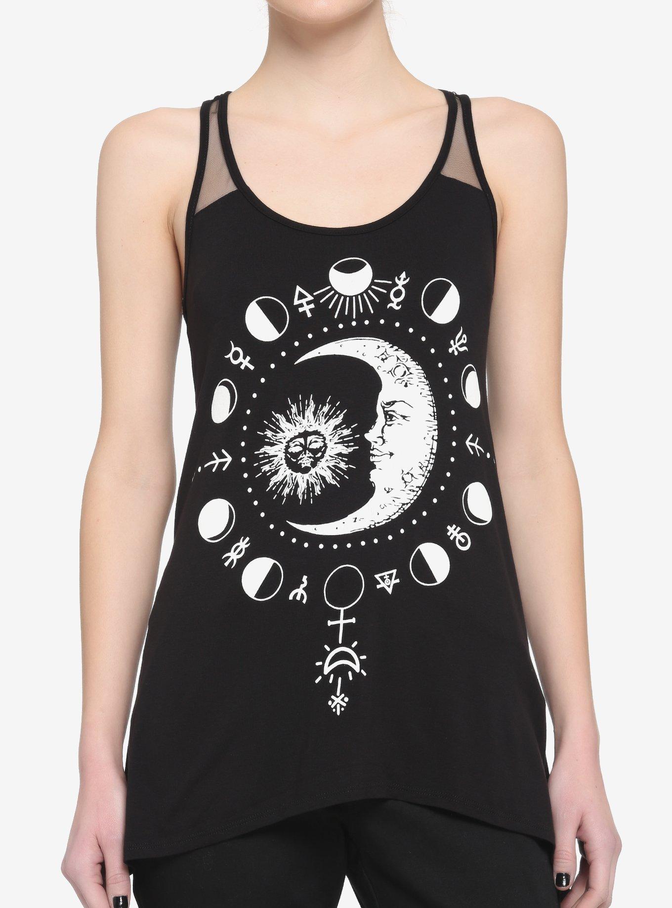 Sun & Moon Shark Bite Girls Tank Top, BLACK, hi-res