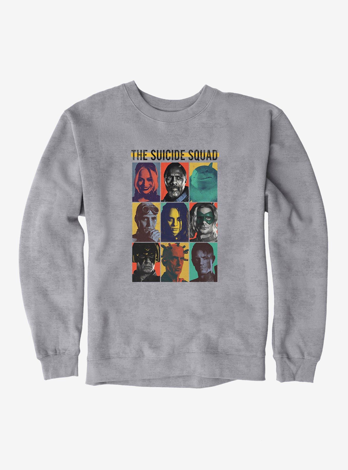 DC Comics The Suicide Squad Characters Sweatshirt, HEATHER GREY, hi-res