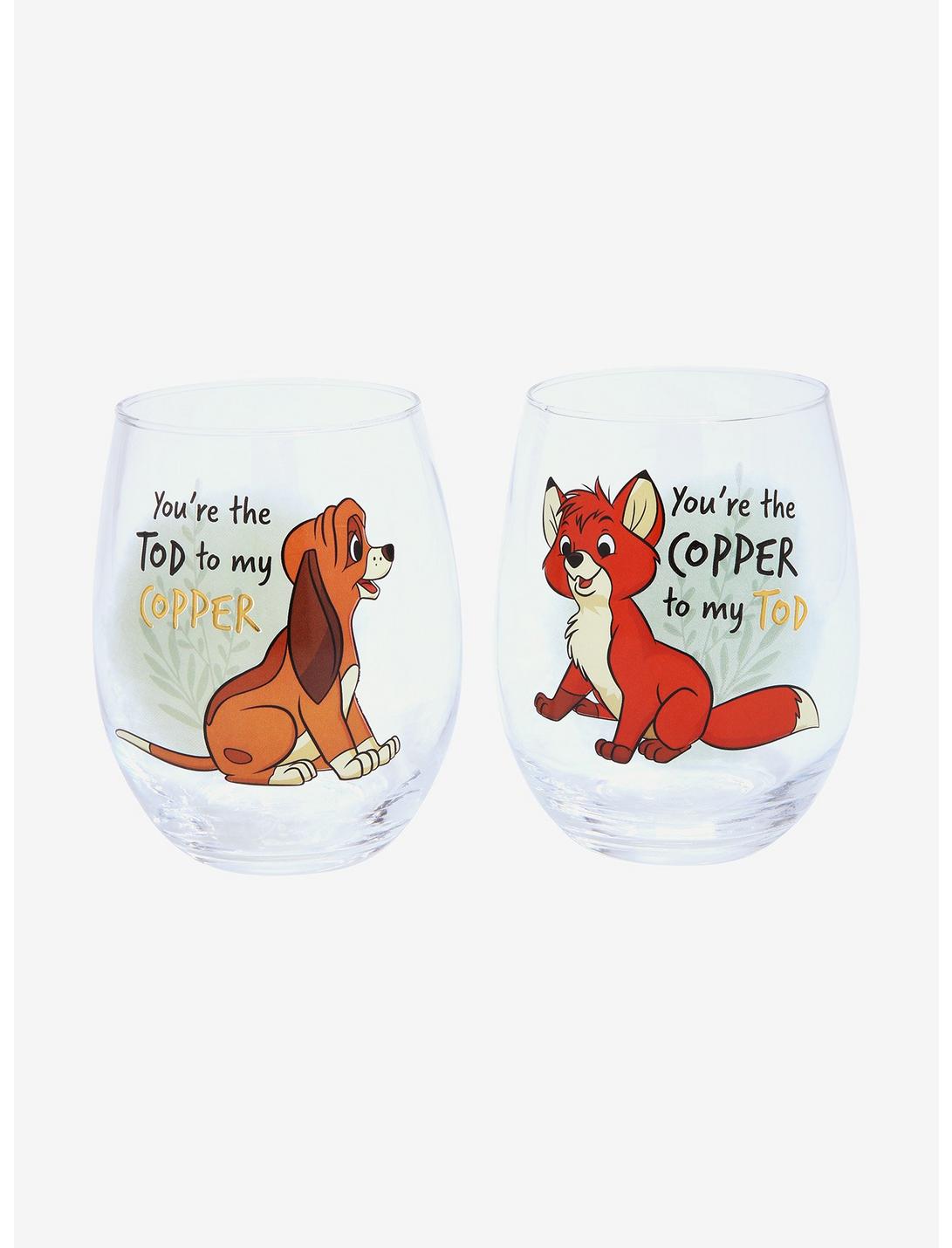 Disney The Fox and the Hound Tod & Copper Wine Glass Set - BoxLunch Exclusive, , hi-res