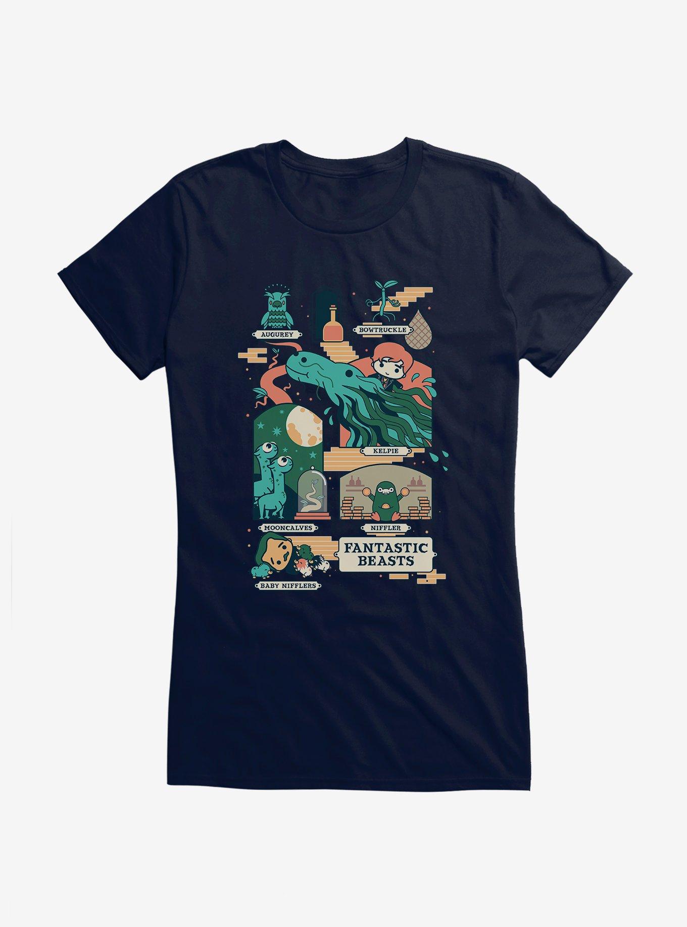 Fantastic Beasts Beastly Friends Girls T-Shirt, NAVY, hi-res