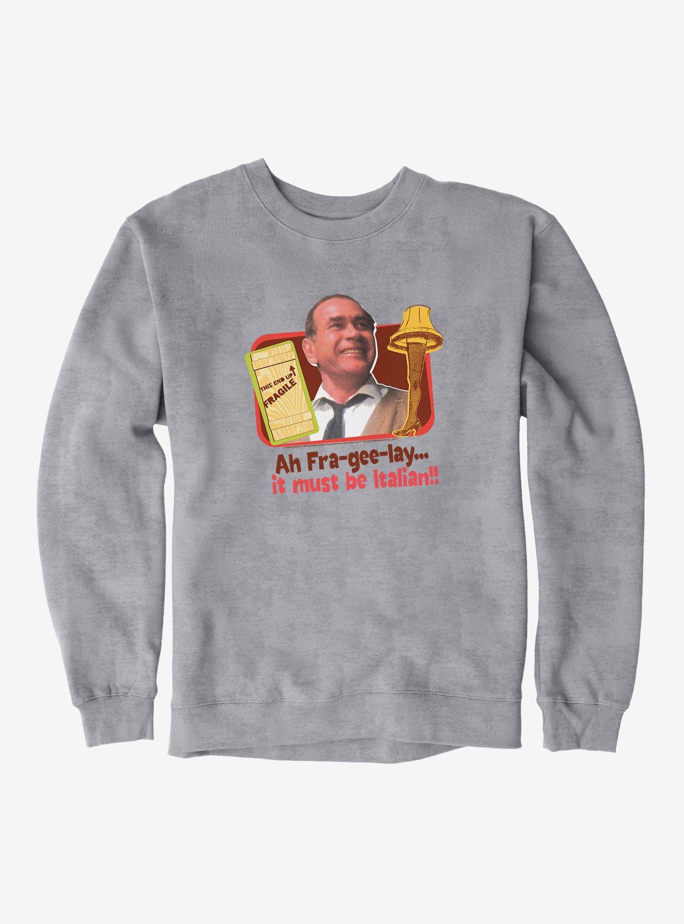 A Christmas Story The Old Man Parker Fragile Sweatshirt, HEATHER GREY, hi-res