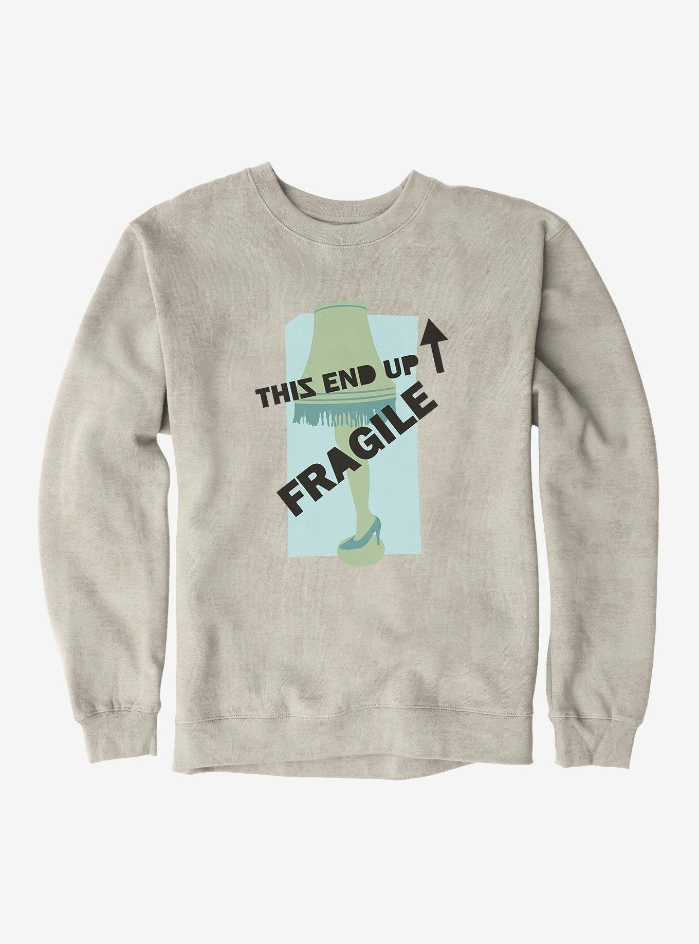 A Christmas Story This End Up Fragile  Sweatshirt, OATMEAL HEATHER, hi-res