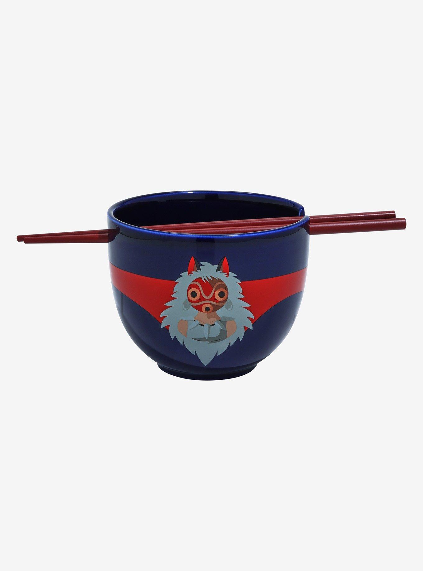 Studio Ghibli Princess Mononoke San Portrait Ramen Bowl with Chopsticks