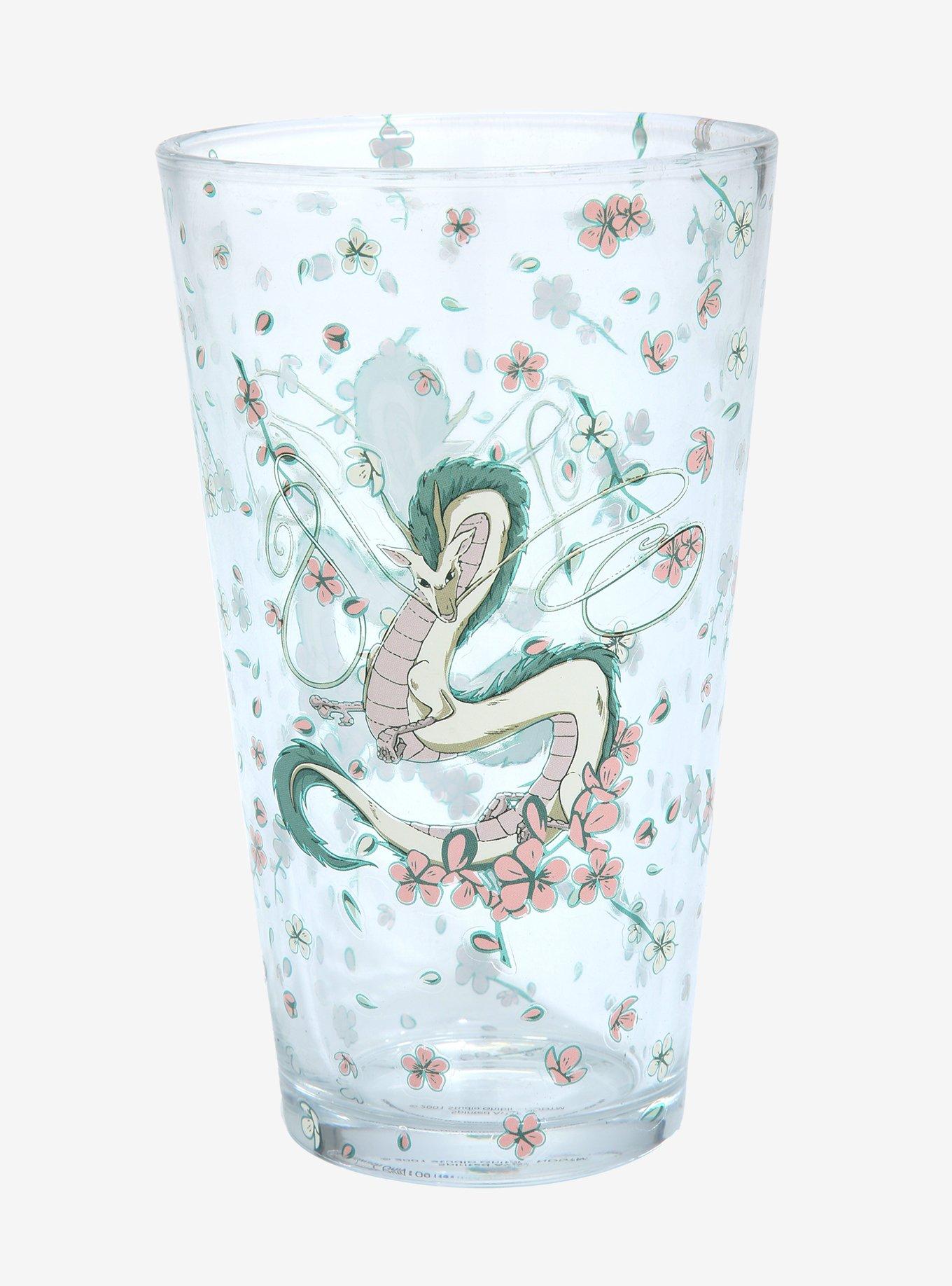 Studio Ghibli Spirited Away Haku Floral Portrait Pint Glass - BoxLunch Exclusive, , hi-res