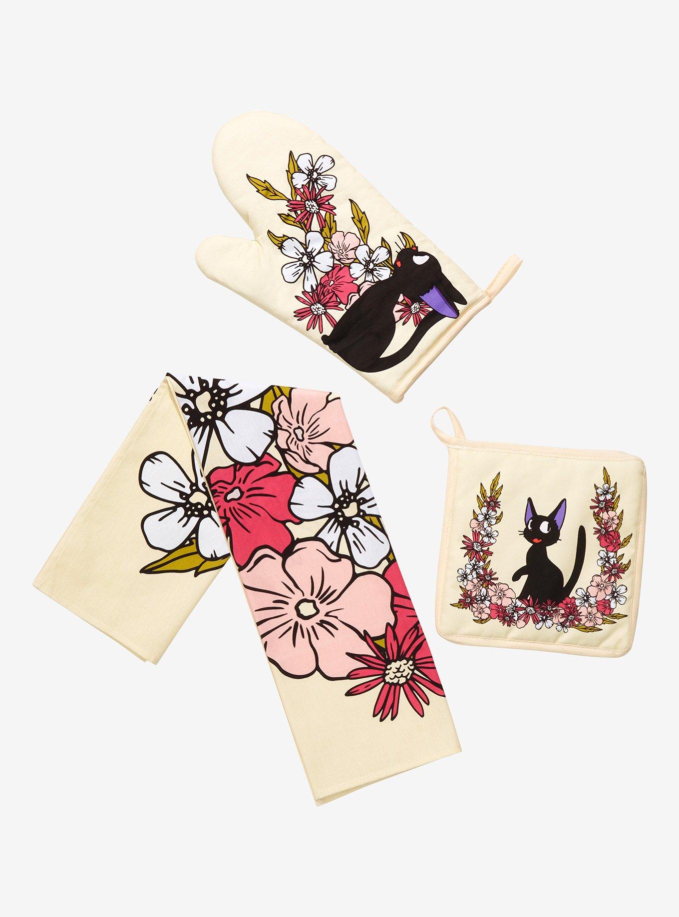 Studio Ghibli Kiki&rsquo;s Delivery Service Floral Jiji Kitchen Set - BoxLunch Exclusive , , hi-res