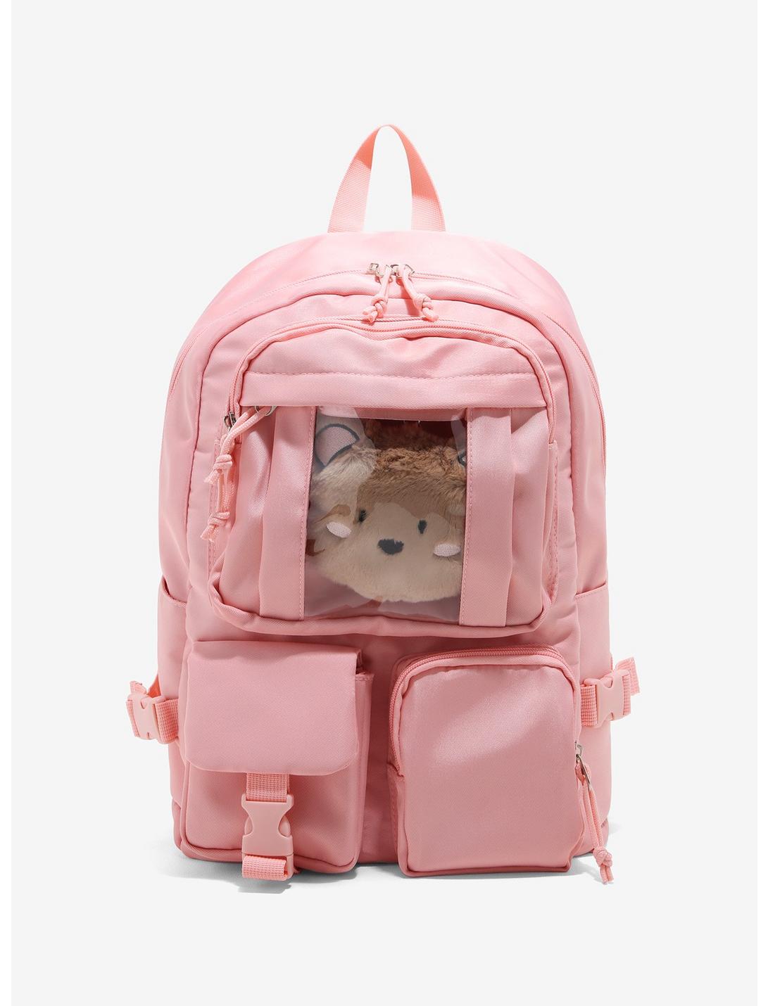 Pink Kawaii Bear Peekaboo Backpack, , hi-res