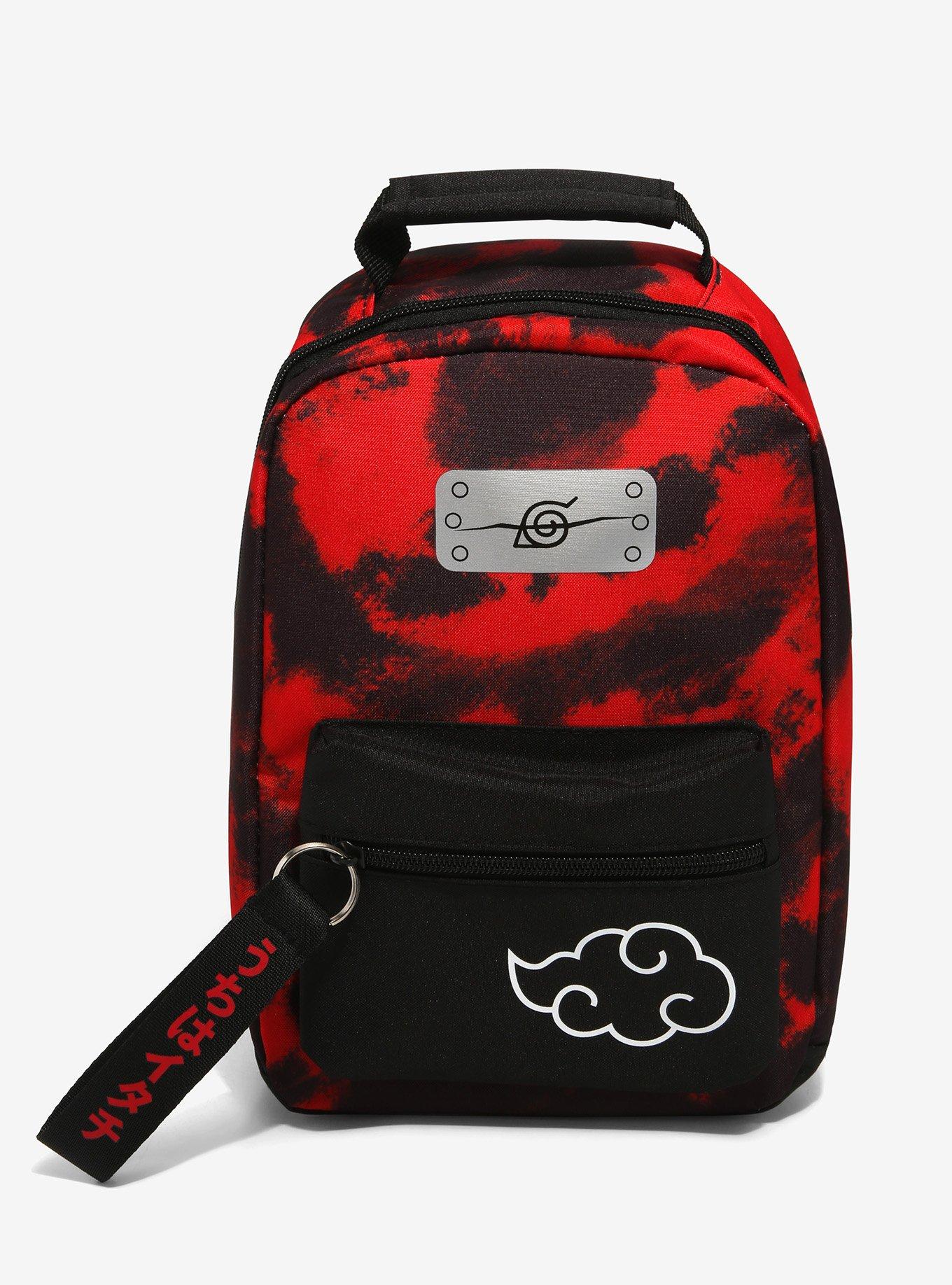 Bioworld Naruto Backpack Shippuden Akatsuki Red Clouds All Over Print  Travel Laptop Backpack