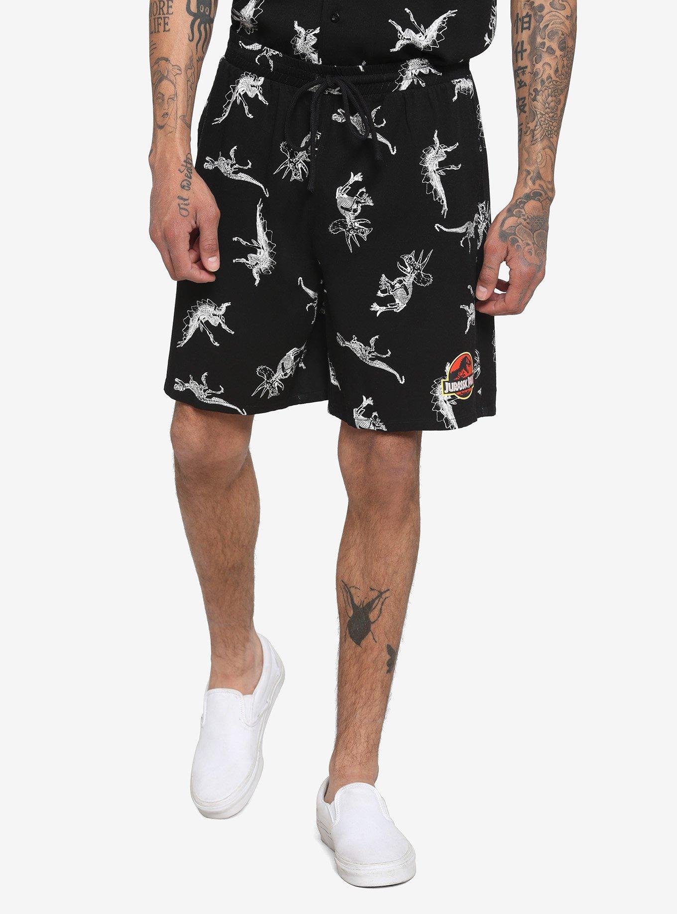 Our Universe Jurassic World Dinosaur Resort Shorts, BLACK, hi-res