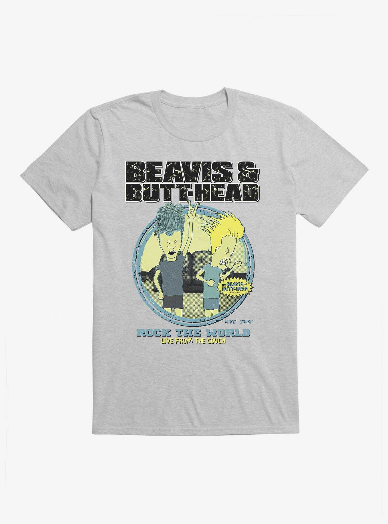 Beavis And Butthead Rock The World T-Shirt, HEATHER GREY, hi-res