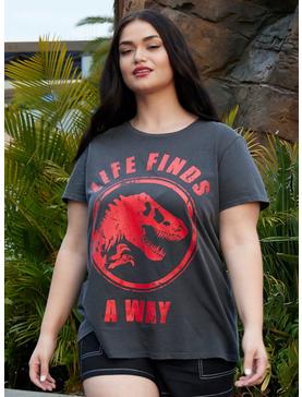 Her Universe Jurassic World Life Finds A Way Boyfriend Fit Girls T-Shirt Plus Size, , hi-res