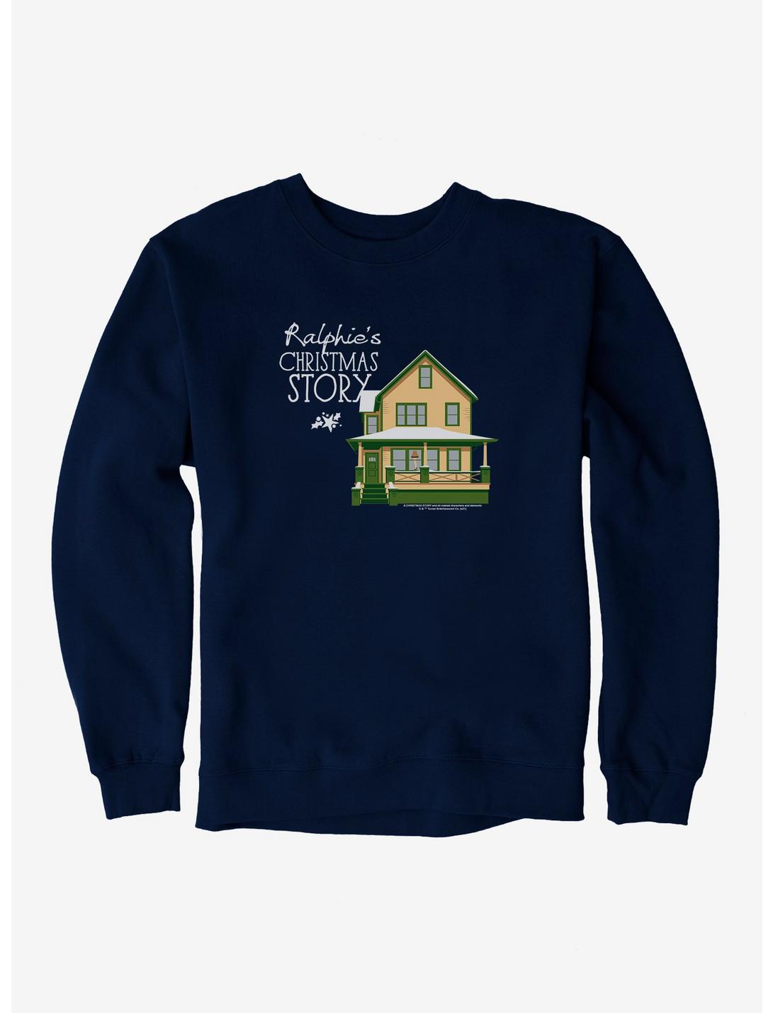 A Christmas Story Ralphie's House Sweatshirt , NAVY, hi-res