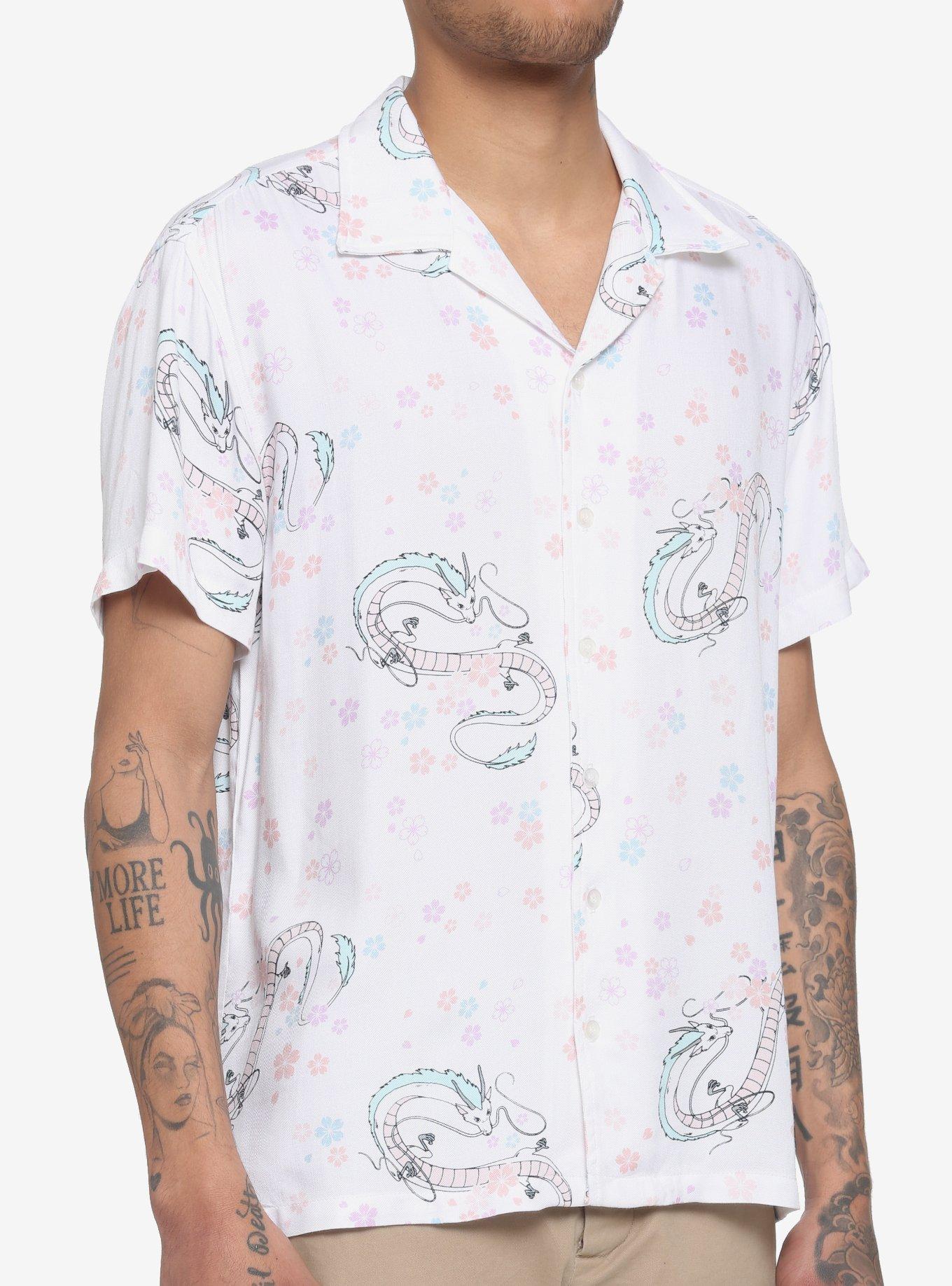 Studio Ghibli Spirited Away Haku Cherry Blossom Button-Up, MULTI, hi-res