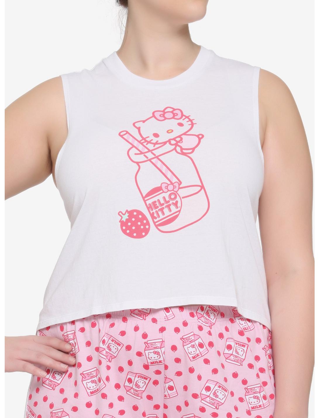 Hello Kitty Strawberry Milk Tank & Shorts Girls Lounge Set Plus Size, MULTI, hi-res