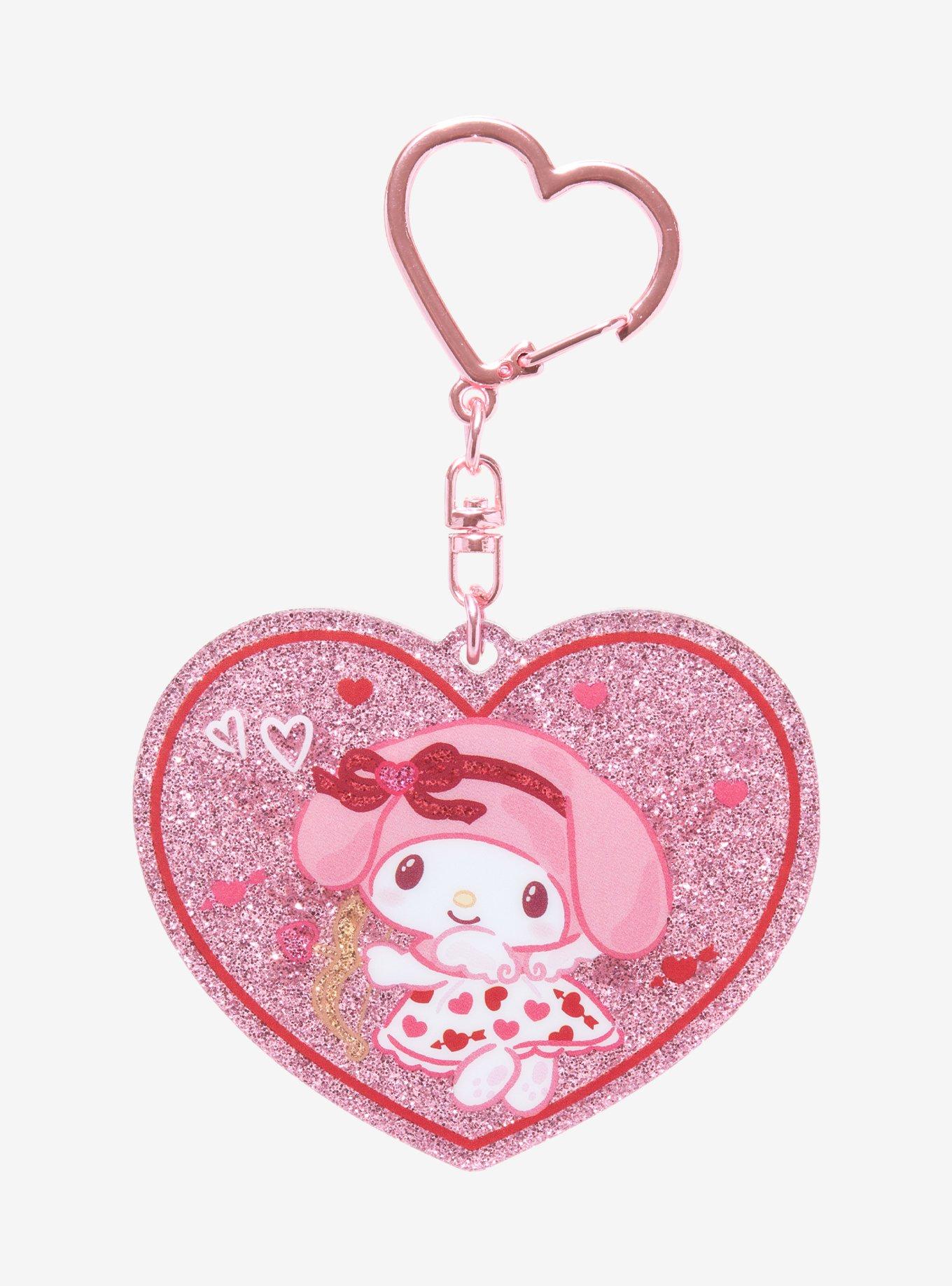 My Melody Glitter Heart Cupid Acrylic Key Chain, , hi-res