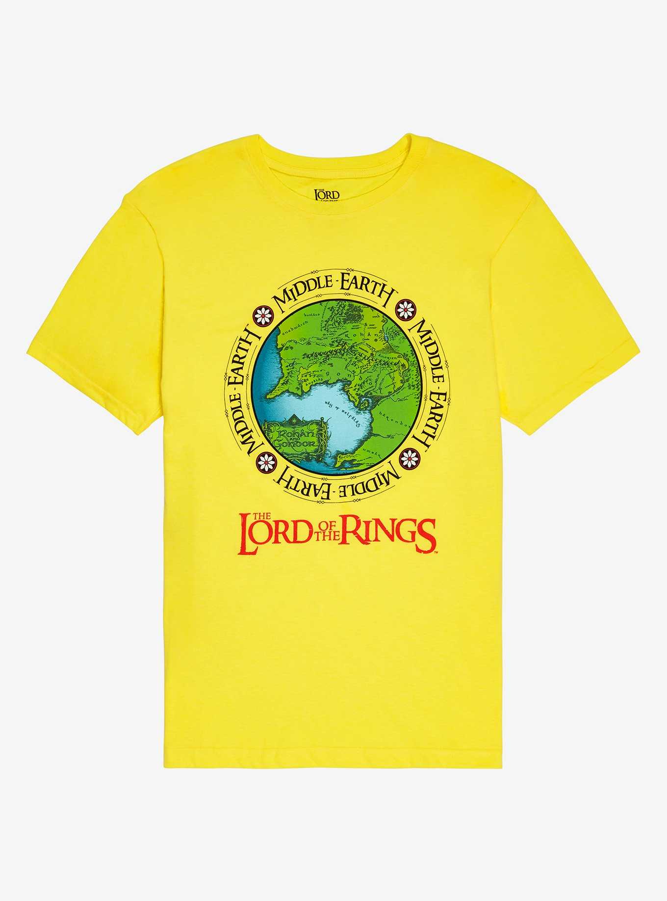 The Lord of the Rings Middle Earth Circular Map T-Shirt - BoxLunch Exclusive, , hi-res
