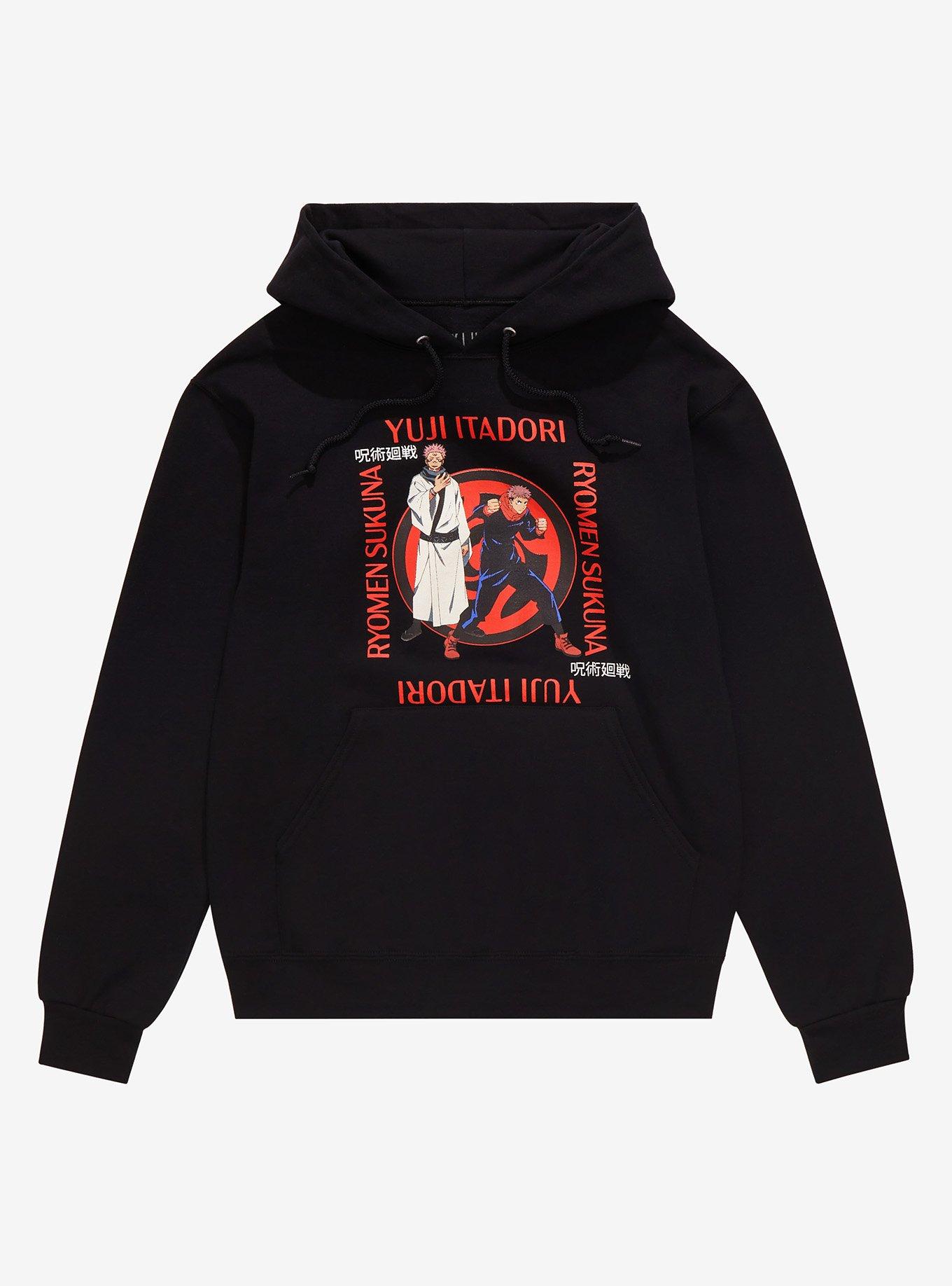 Jujutsu Kaisen Yuji Itadori & Ryomen Sukuna Portrait Hoodie - BoxLunch Exclusive, BLACK, hi-res
