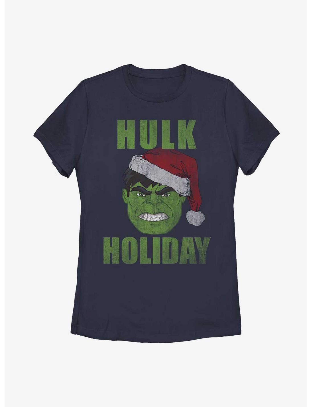 Marvel The Hulk Holiday Womens T-Shirt, NAVY, hi-res