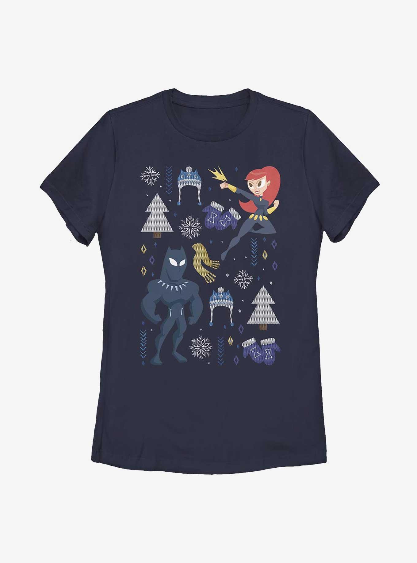 Marvel Black Panther & Black Widow Holiday Womens T-Shirt, , hi-res