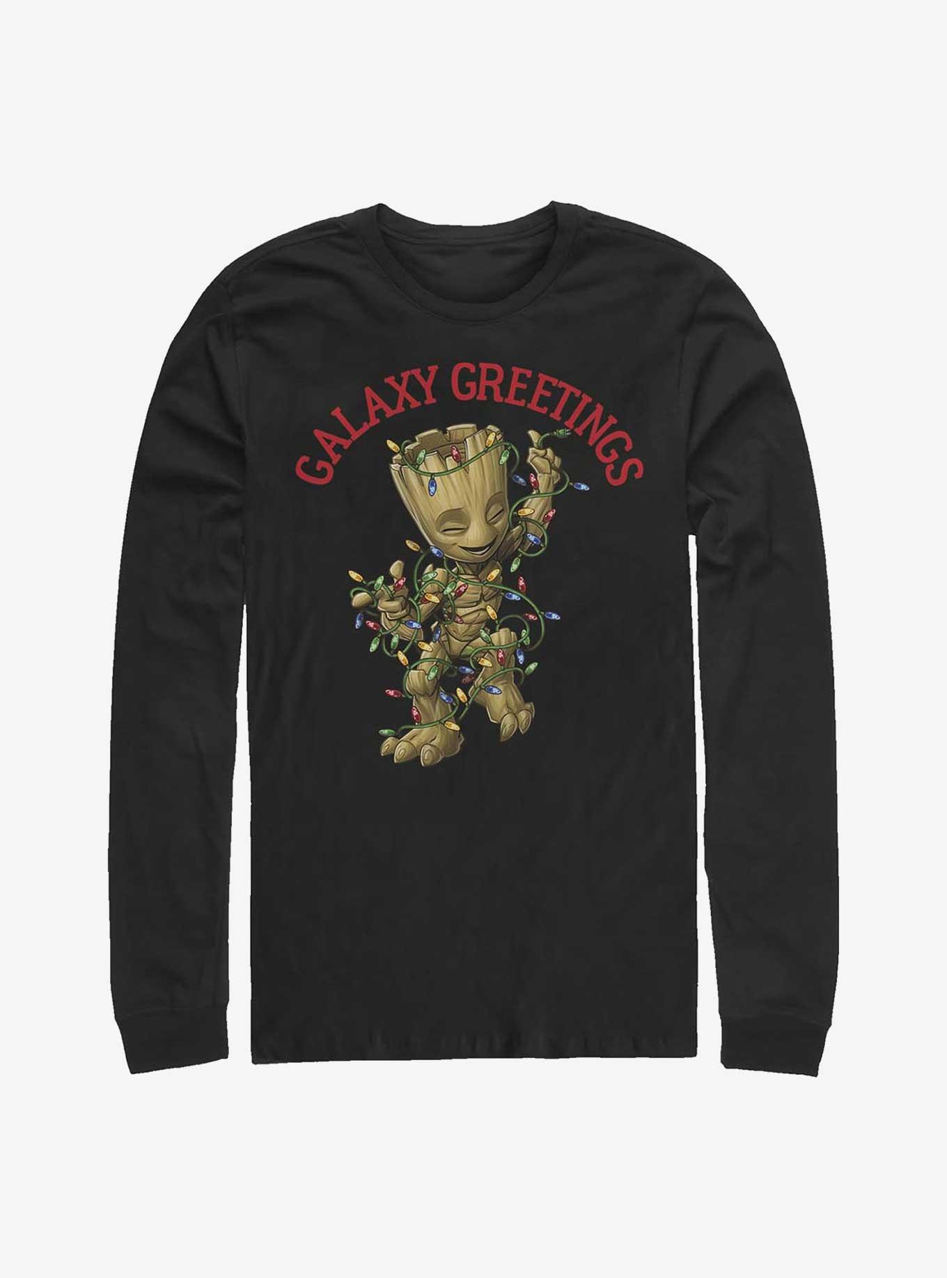 Marvel Guardians Of The Galaxy Baby Groot Galaxy Greetings Long-Sleeve T-Shirt, , hi-res