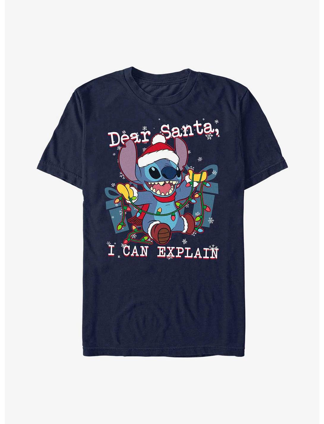 Disney Lilo And Stitch Dear Santa T-Shirt, NAVY, hi-res
