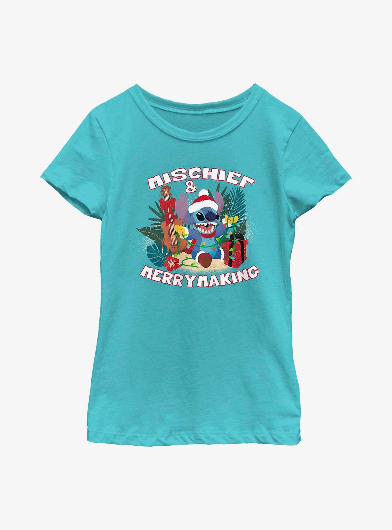 Disney Lilo And Stitch Mischief Merrymaking Youth Girls T-Shirt, , hi-res