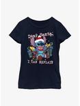 Disney Lilo And Stitch Dear Santa Youth Girls T-Shirt, NAVY, hi-res