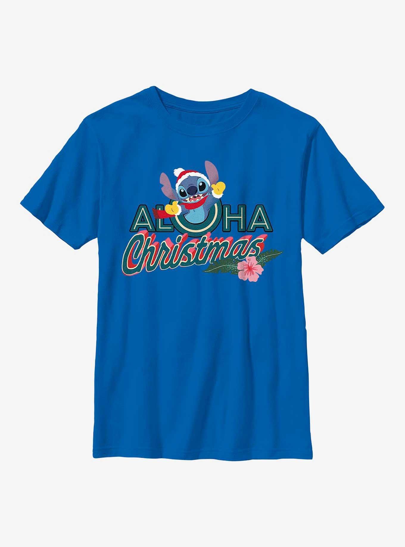 Disney Lilo And Stitch Aloha Christmas Youth T-Shirt, , hi-res