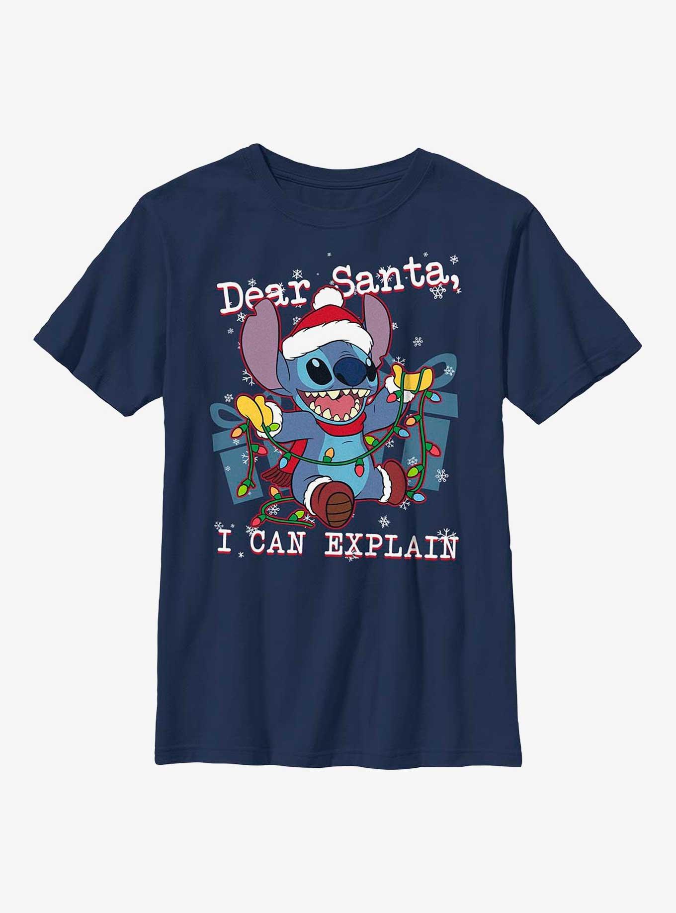 Disney Lilo And Stitch Dear Santa Youth T-Shirt, , hi-res